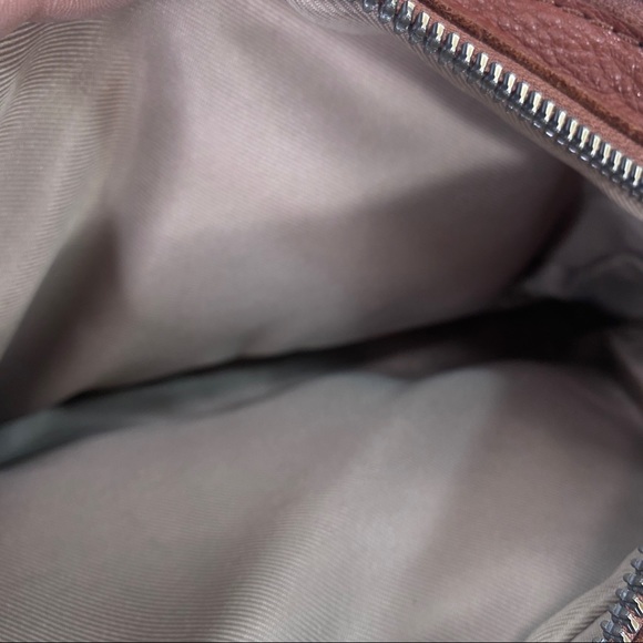 SOLD American Leather Brown Crossbody Purse Bag Adjustable Strap Cognac Tote - Picture 8 of 10